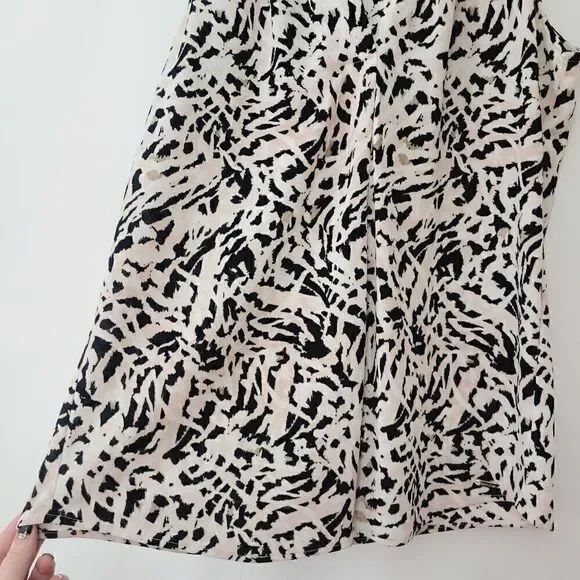 Calvin Klein Abstract Animal Print V Neck Blouse - Picture 6 of 13